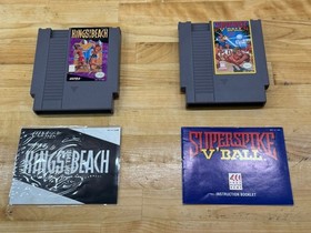Lot of 2 NES Games - Kings of the Beach & Super Spike V'Ball w Manuals WORKING!