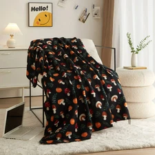 Mainstays Mushroom Fleece Throw Blanket 50x60 Soft Warm Cozy Recycled Polyester