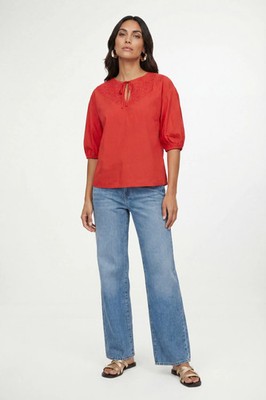 Wallis rote Bluse Damen Daywear Tops