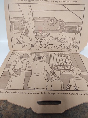 1939 Vintage Paintless Pictures To Color Suitcase Whitman Publ Clarence Biers - Picture 6 of 16