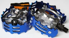 Wellgo XC-II style bear trap alloy BMX bicycle pedals 9/16" BLUE
