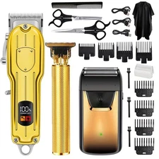 Cordless Hair Clippers Trimmer Beard Shaver for Men Grooming Cutting Kit