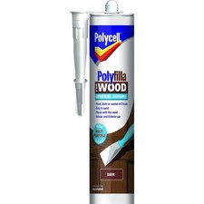 Polycell Wood Filler General Repair Dark Cartridge 480g for Woodwork Doors