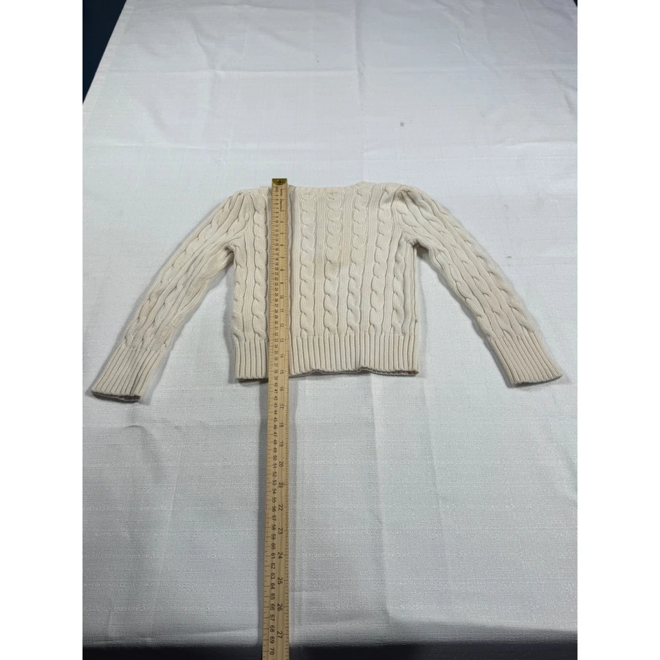 Ralph Lauren 儿童电缆针织毛衣 5 码红色小马标志纽扣 — 第 4/4 张图片