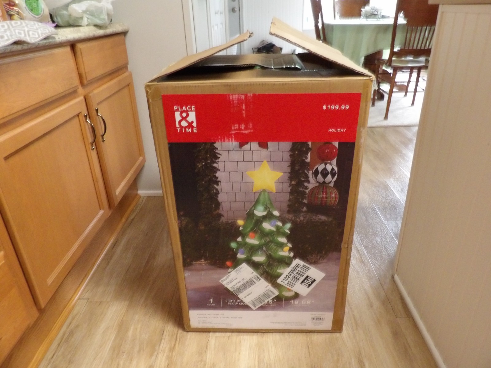 36" Christmas Tree BLOW MOLD Place & Time Jo-Ann NEW In Box Indoor/Outdoor Use