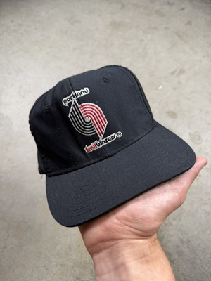 #ad VTG 90s Black Portland Trail Blazers Pro Star Basketball Cap NBA $28.00