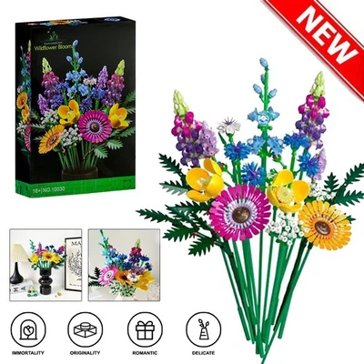 Hot Wildflower Bouquet Set, Artificial Flowers with Poppies 10313 Icons Gifts UK