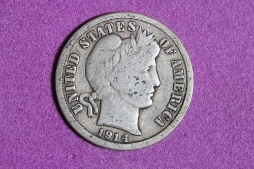 ESTATE FIND 1914 D BARBER DIME #K59818