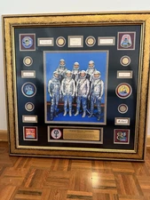 Mercury 7 Original Complete Autograph Collection with photo, patches and coins