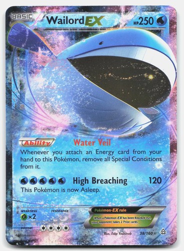 Wailord EX 38/160 Primal Clash Holo Pokemon NM