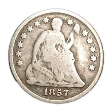 1857 US Seated Liberty Silver Half Dime Old Type Coin