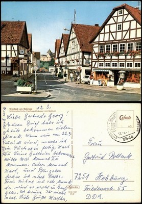 Waldeck (am Edersee) Straßenpartie Fachwerkhäuser Geschäfte 1975