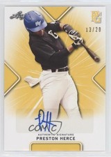 2021 Leaf Perfect Game National Showcase Yellow 13/20 Preston Herce Auto 0q0m