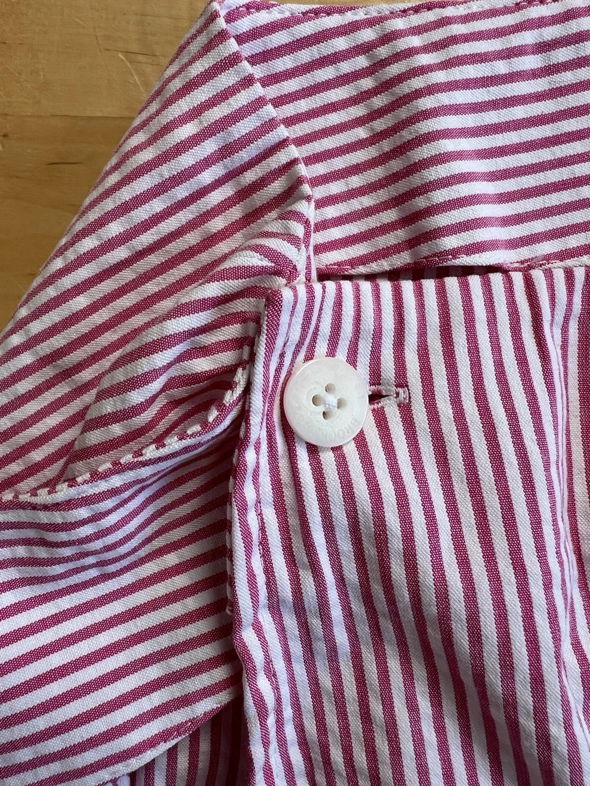 Brooks Brothers RED Striped Seersucker Knee Length Skirt Lined Size 10