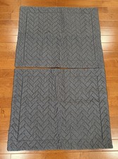 Matouk Set of 2 Gray Quilted Egyptian Cotton Pillow Cases Shams