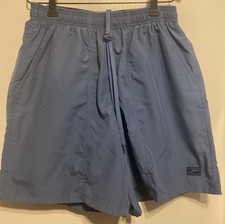 Vintage 90's Speedo Blue Mens Size Medium Swim Trunks Drawstring Waist NWOT New