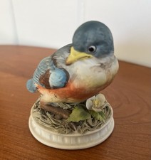 Lefton Eastern Bluebird porcelain miniature figurine blue bird decor vtg Japan