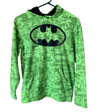 Batman DC Comics Sweatshirt Youth BOYS XL 14/16 Neon Yellow Green Hoodie
