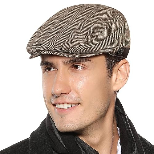 Casquette Newsboy Homme - Style Gatsby, Cabbie, Irish Hat - Taille Unique 55-60cm, Polyester, 5 Couleurs