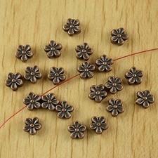 50pcs copper-tone plum flower spacer beads h2367