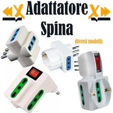 adattatori spina tripla vari modelli spina italiana colore bianco
