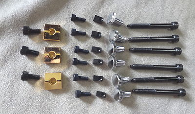 FLOYD ROSE 30 Piece Restoration Lock Nut Block Clamp & Screw Set w/ inserts Gold