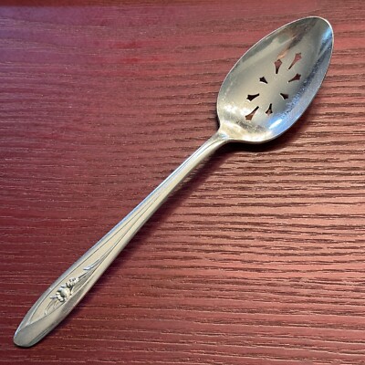 Silver Tulip By International Silver Silverplate C.1956 Slotted Serving Spoon