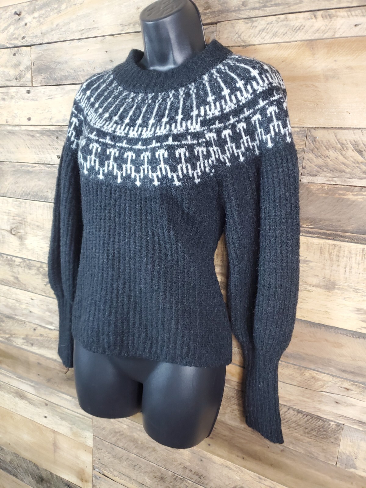 Universal Thread Sweater Pullover Black White Sma… - image 2