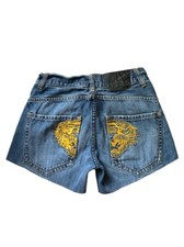 VTG Y2k Ed Hardy Embroidered Jean Shorts