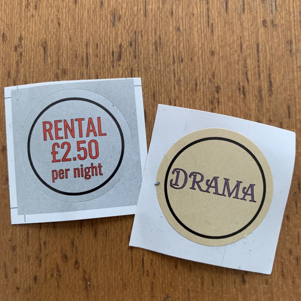 Video Shop/Store Ex-Rental Genre Stickers. *Betamax *Big Box *Pre Cert ...