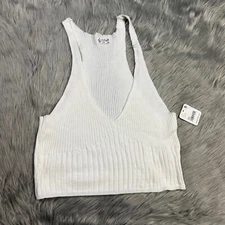 Intimately Free People Halter Ego Swit Ivory Cami Crop Tank Size XL