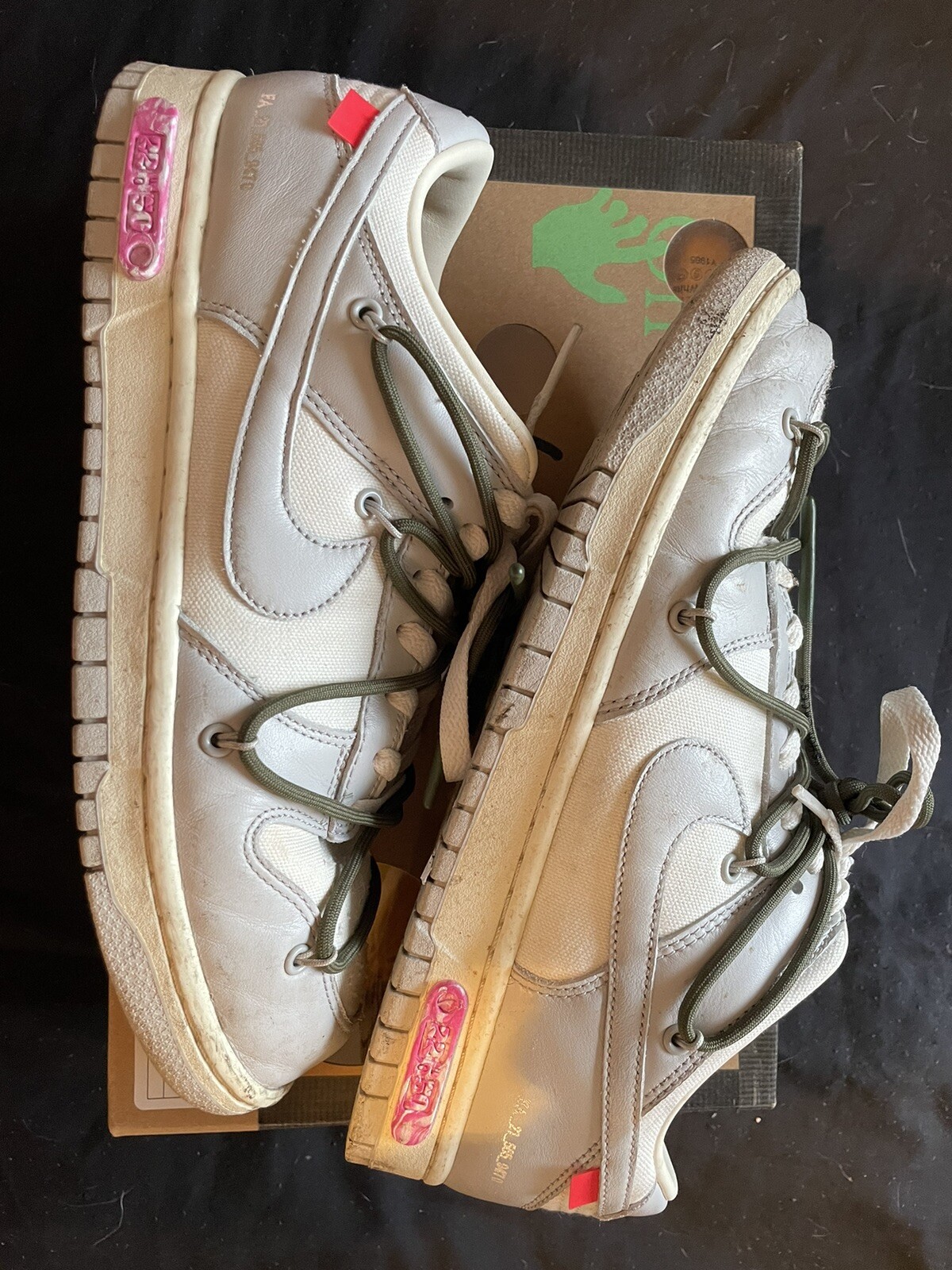 OFF WHITE X NIKE Taglia UK 8 5 Nike Dunk Low x bianco sporco lotto 22 di 50 2021