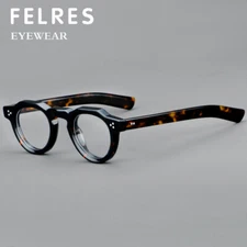 Acetate Round Thick Frame Eyeglasses Men Women Clear Lens Retro Glasses Frames 