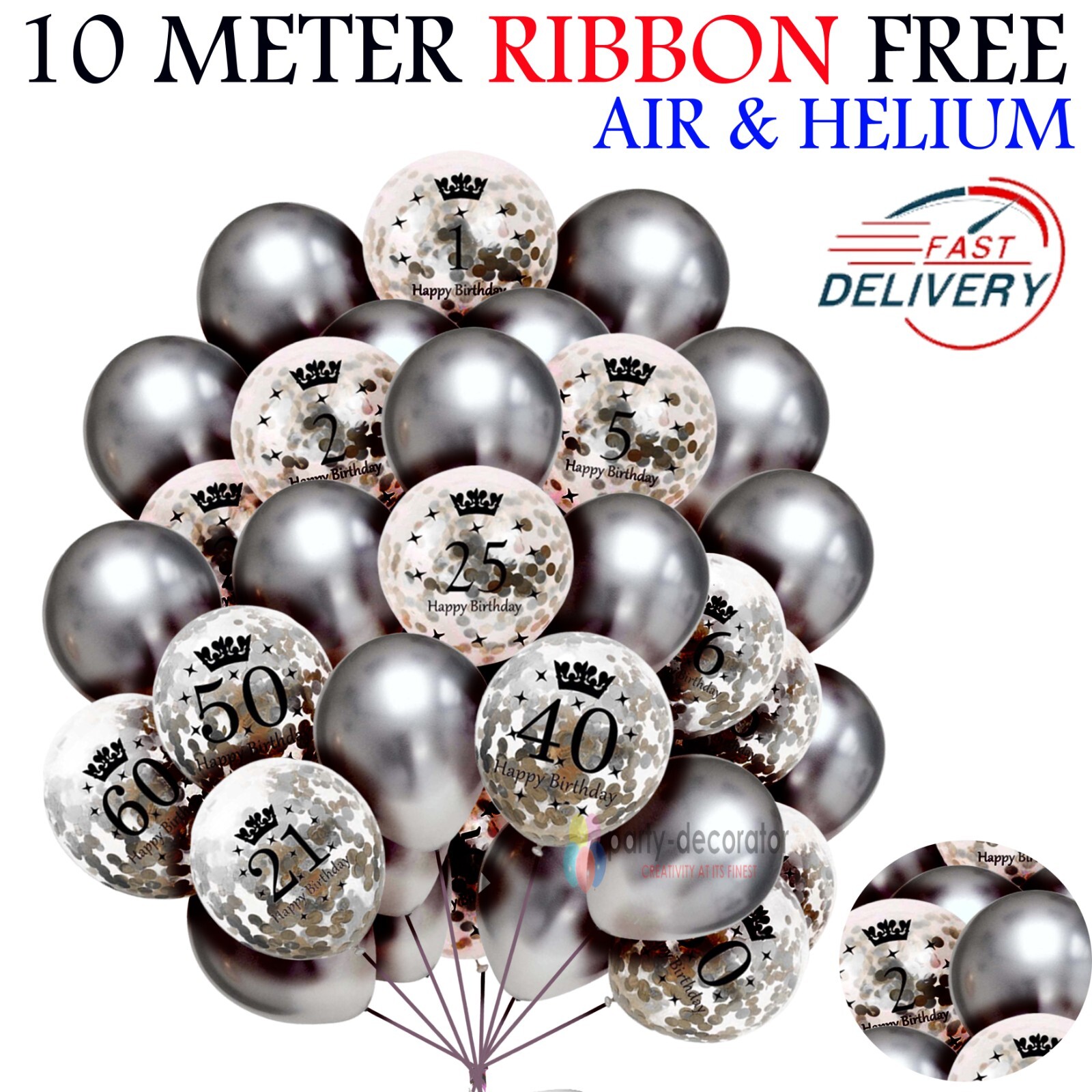 PINK BLUE Age Birthday Balloons 16th 18th 21st 30th 40th Birthday