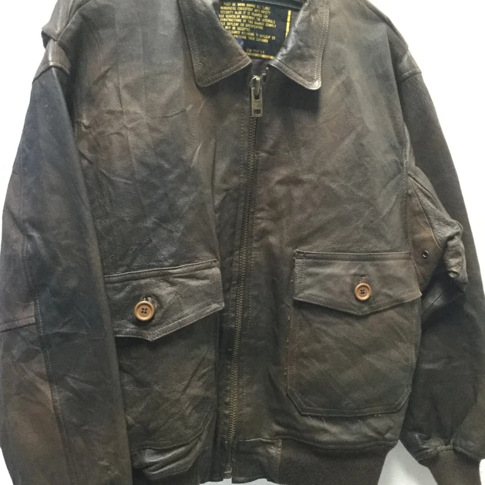 Vintage Bayleaf Co Flight Garments Leather Jacket - Image 2 of 4