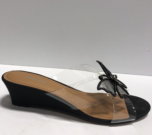 J. Renee Women's Harita, Black Wedge Sandals, Size 13W | eBay
