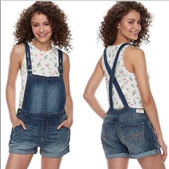 Levi’s Womens Blue Denim Short Overalls Size XS Criss… Gem