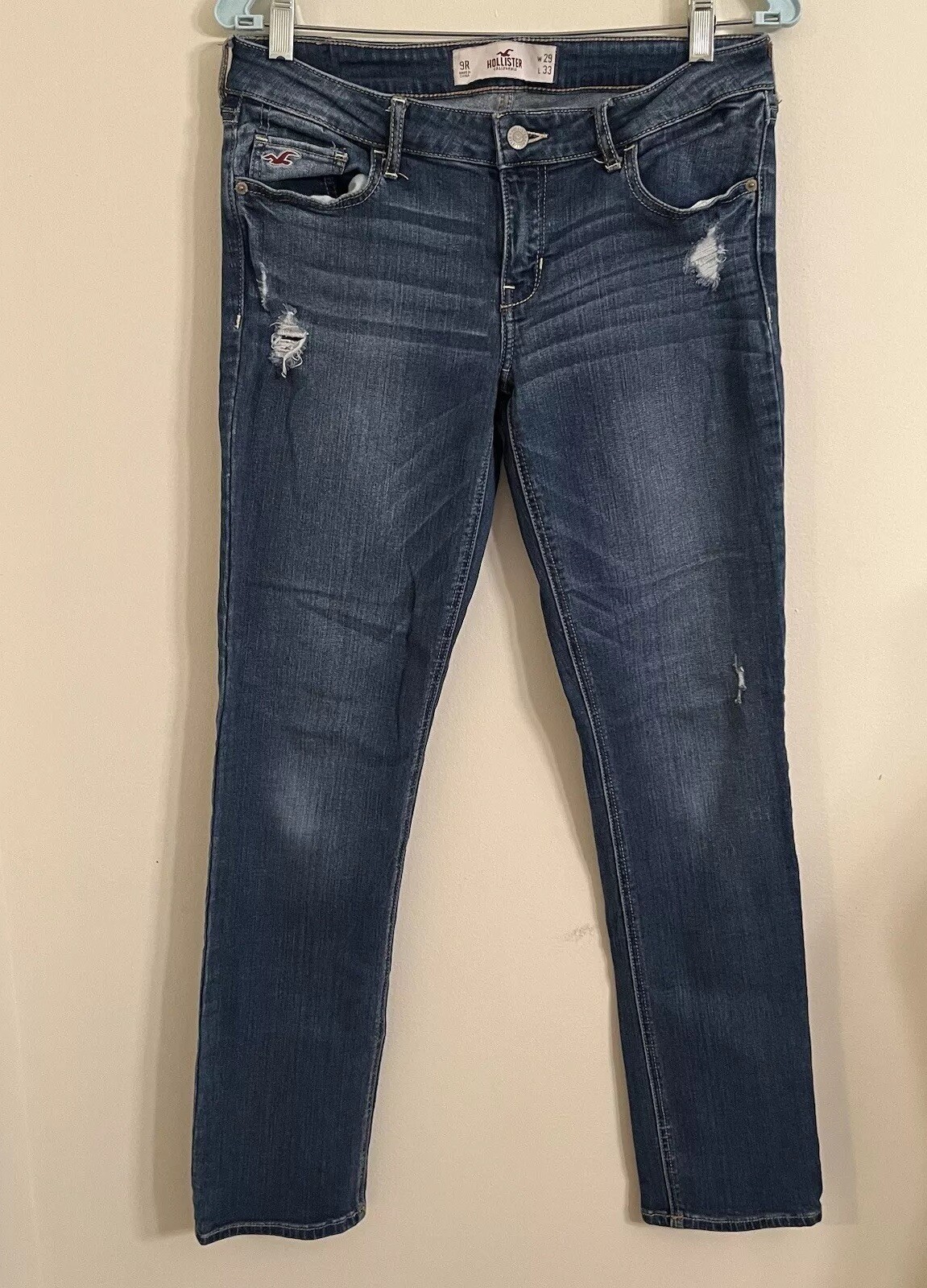 Hollister Jeans Size 9R W29 L33 Skinny Stretch Womens Lt Blue SEE MEASUREMENTS