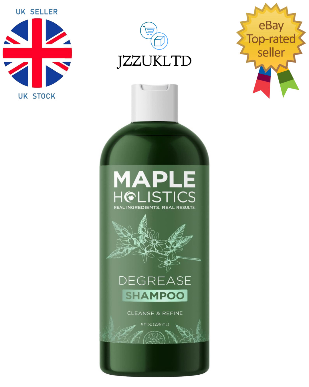 Champú desengrasante Maple Holistics para el cuidado del cabello graso, 8 oz - 236 ml - VENDEDOR DEL REINO UNIDO