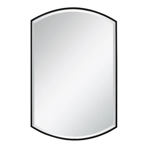 Uttermost Shield Transitional Iron Metal and MDF Mirror in Sleek Satin Black - Picture 1 of 7