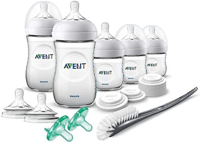16 Piece BPA Free Baby Bottle Starter Set with Soothie Pacifiers and Accessories