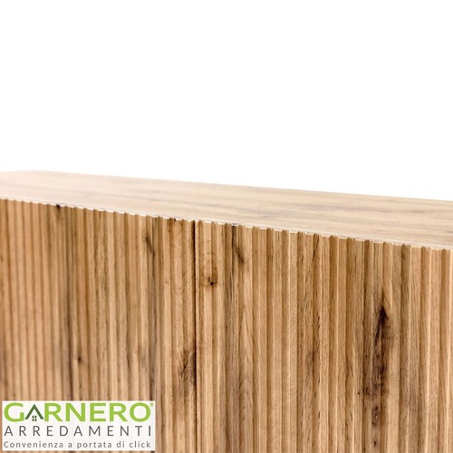 Vetrinetta da terra industrial design moderno soggiorno 60x183cm quercia ESSENCE - Foto 4 di 8