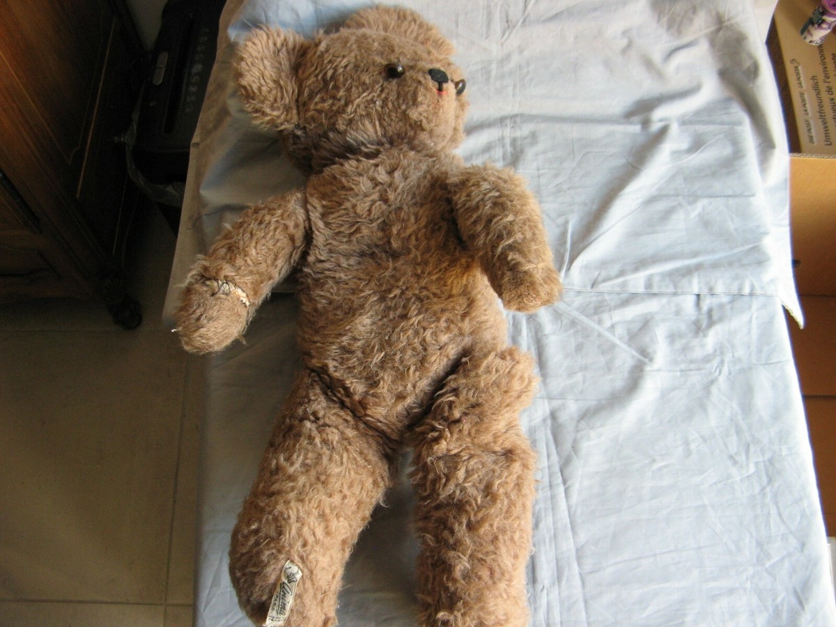 Ours vintage bicolore : Achat occasion | Peluches Blanchet Bleu Tissu Très bon état