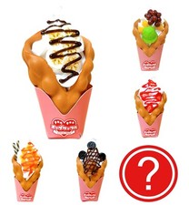 Gashapon Keychain Food Whipped Cream Dessert Egg Waffle 1 Random Charm Figure