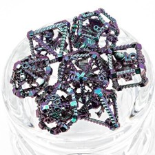 Sage's Draconic Prison Witch's Curse Cage Hollow Metal Polyhedral Dice Set DnD