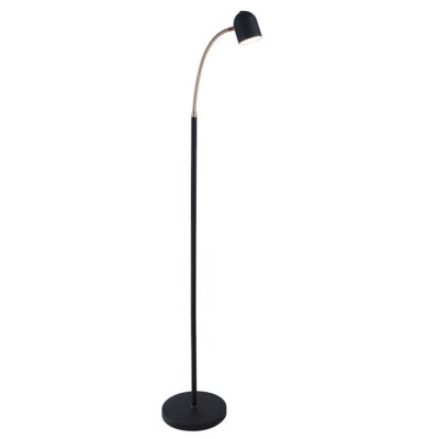 Lite Source Tiara LED 1 Light Floor Lamp, Black/Antique Brass, 5W - LS-83322BLK