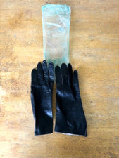 Vintage Crescendoe Wonder Fabric Ladies Black Gloves Size 7 VGUC
