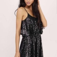 Tobi Shimmer Cut-out Spaghetti Strap Mini Dress, Size S