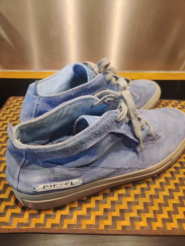 Mens DIESEL Soft leather/suede Casual shoes, mid to pale blue. Almost Vintage!!! - Picture 7 of 14