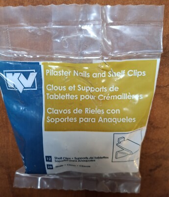 Knape & Vogt Pilaster Nails & Shelf Clips, 12 clips, 28 Nails
